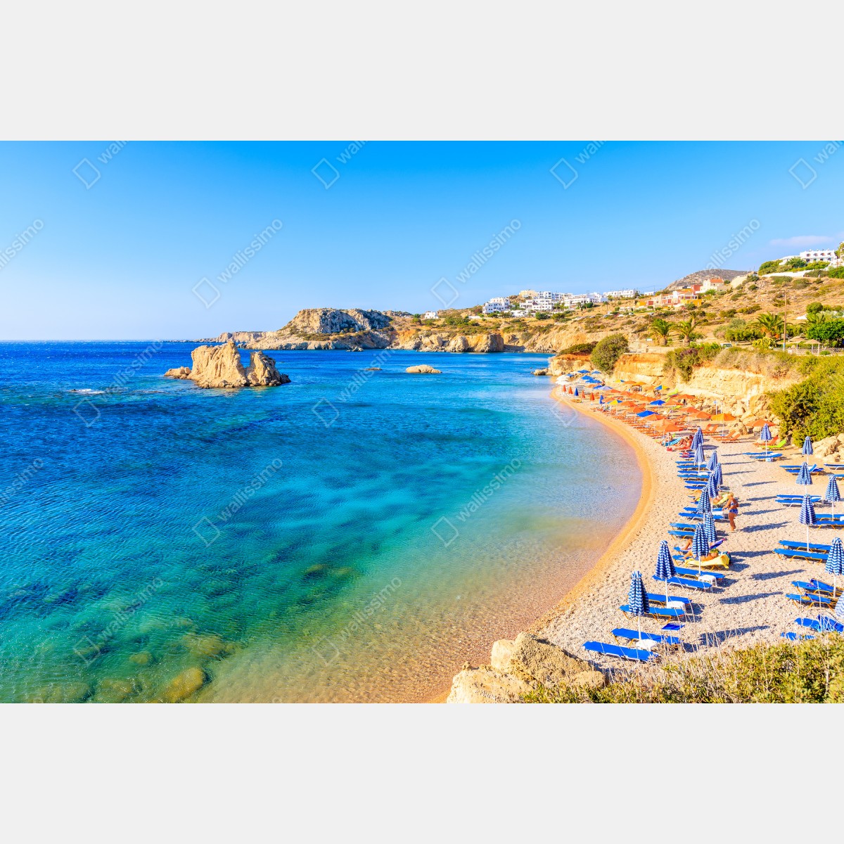 Naklejka repozycjonowalna plaża Ammopi, Karpathos błękitna zatoka – Wallissimo® Naklejka repozycjonowalna plaża Ammopi, Karpathos błękitna zatoka – Wallissimo®