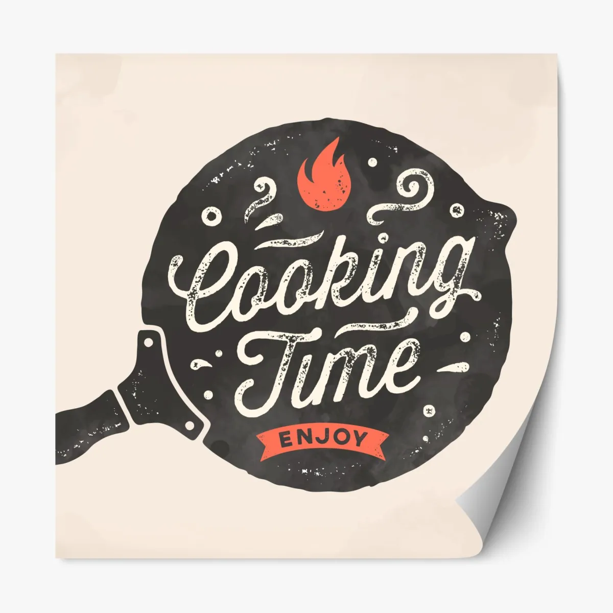 Naklejka repozycjonowalna cooking time retro dekoracja kuchenna – Wallissimo® Naklejka repozycjonowalna cooking time retro dekoracja kuchenna – Wallissimo®