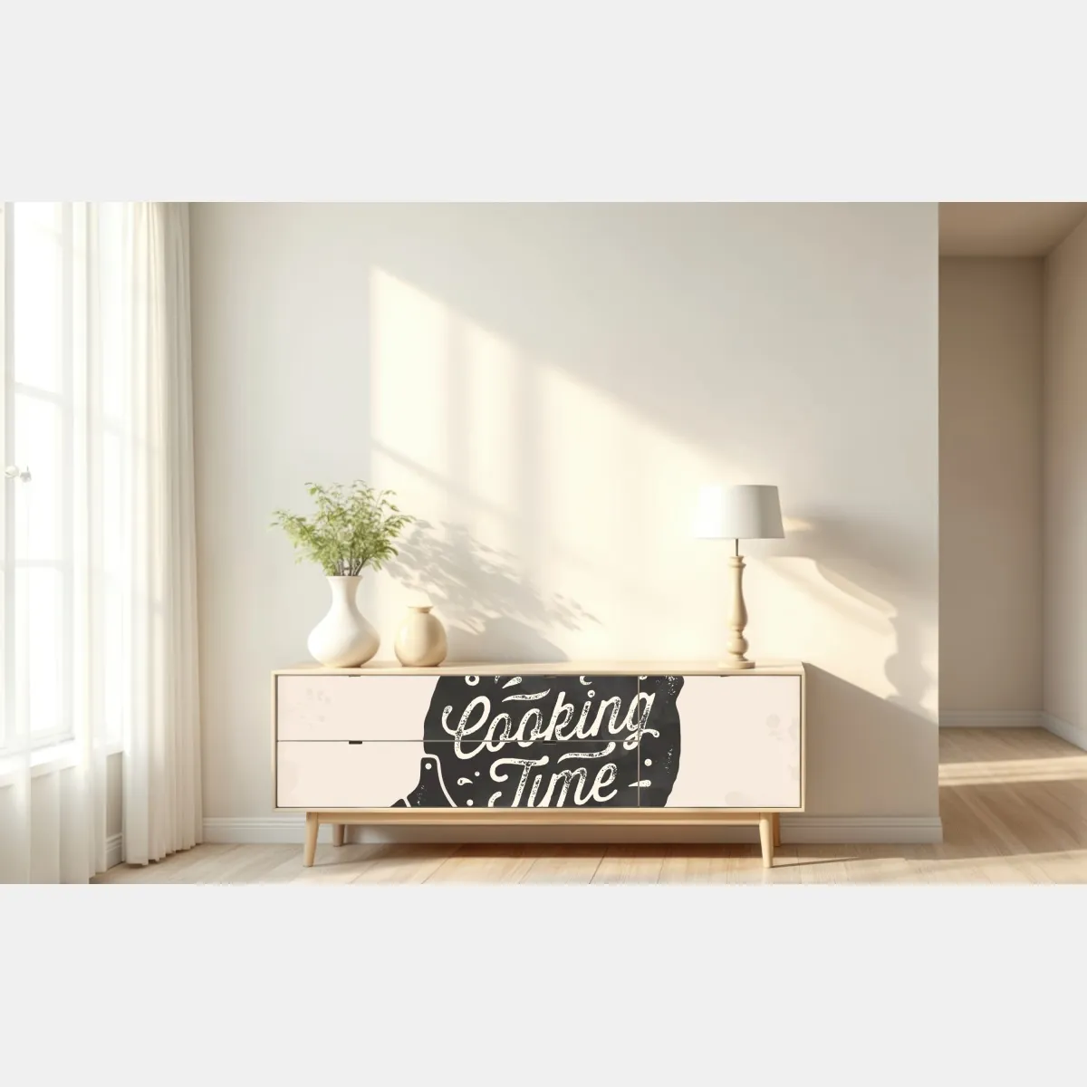 Naklejka repozycjonowalna cooking time retro dekoracja kuchenna – Wallissimo® Naklejka repozycjonowalna cooking time retro dekoracja kuchenna – Wallissimo®