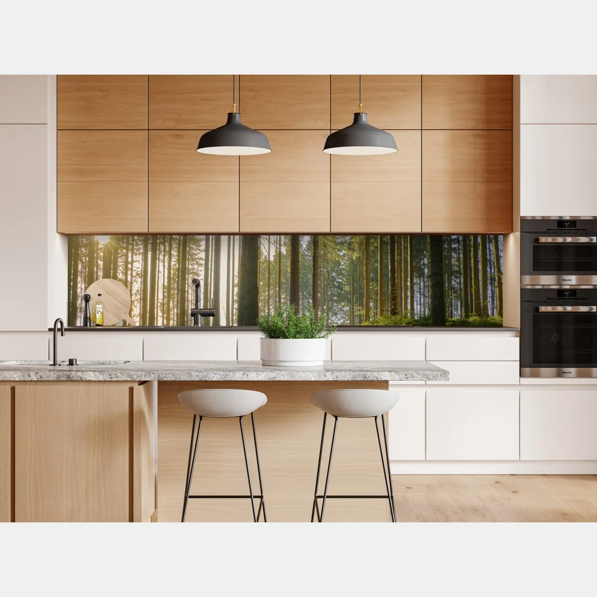 Naklejka repozycjonowalna słoneczna leśna ścieżka o świcie – Wallissimo® Naklejka repozycjonowalna słoneczna leśna ścieżka o świcie – Wallissimo®