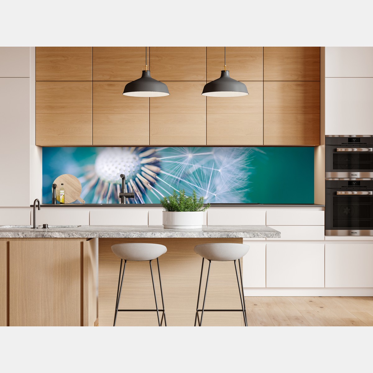 Naklejka repozycjonowalna turkusowy dmuchawiec z bliska – Wallissimo® Naklejka repozycjonowalna turkusowy dmuchawiec z bliska – Wallissimo®