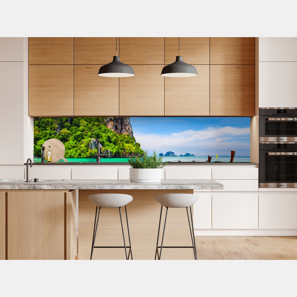 Naklejka repozycjonowalna tropikalna plaża z tradycyjnymi łodziami w Tajlandii – Wallissimo® Naklejka repozycjonowalna tropikalna plaża z tradycyjnymi łodziami w Tajlandii – Wallissimo®