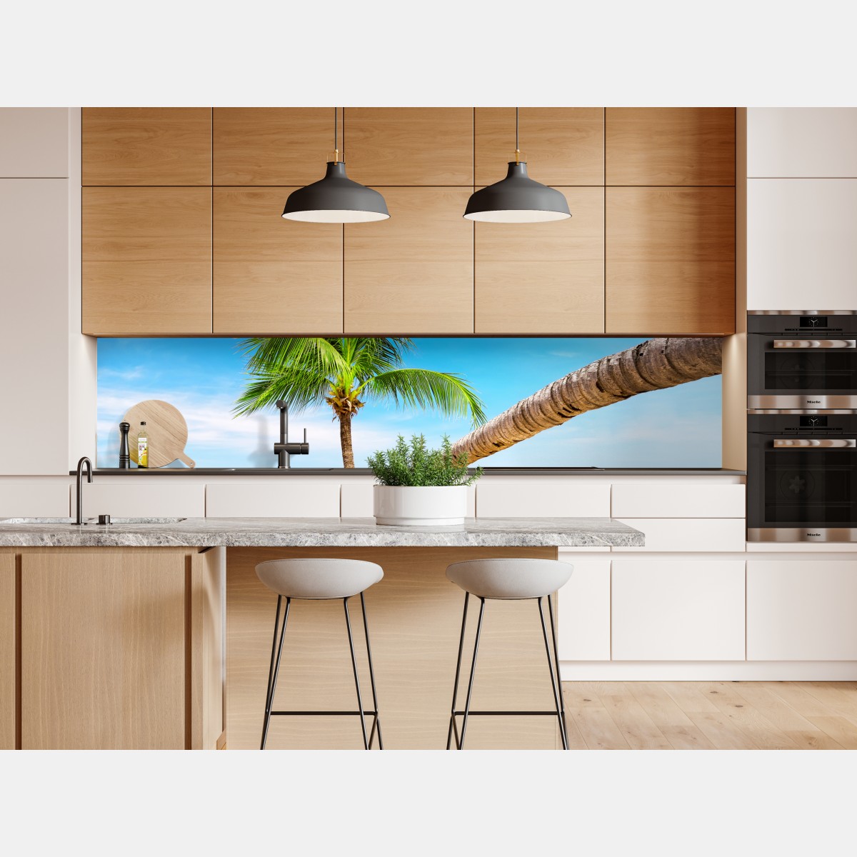 Naklejka repozycjonowalna tropikalna palma w Punta Cana – Wallissimo® Naklejka repozycjonowalna tropikalna palma w Punta Cana – Wallissimo®