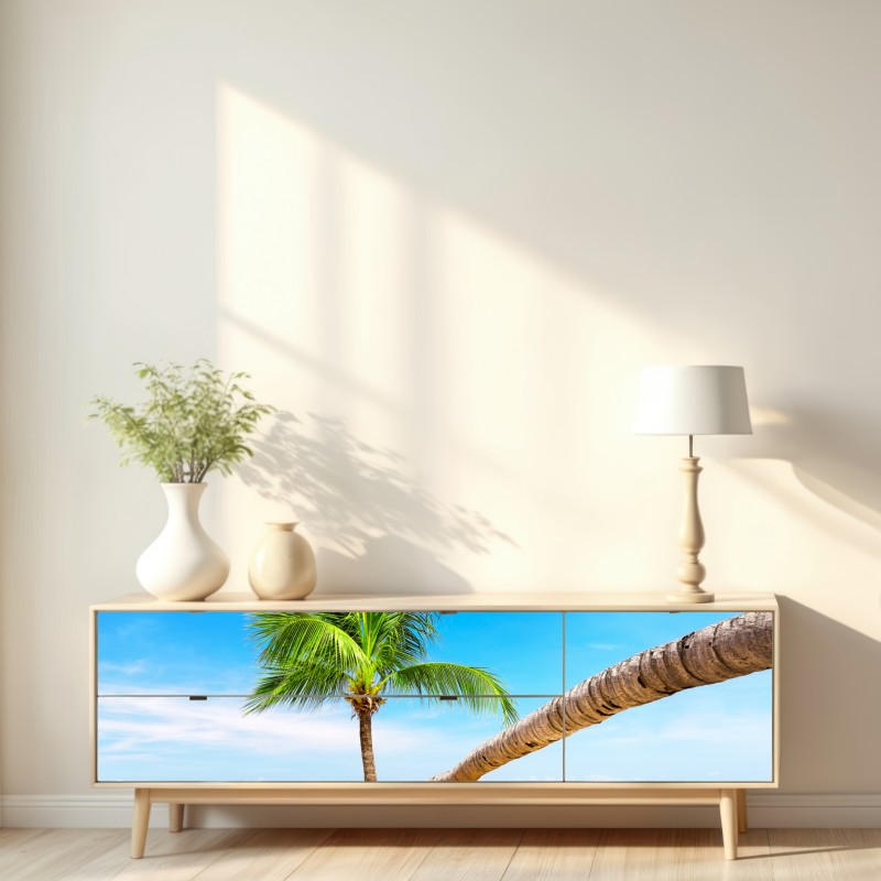 Naklejka repozycjonowalna tropikalna palma w Punta Cana – Wallissimo® Naklejka repozycjonowalna tropikalna palma w Punta Cana – Wallissimo®