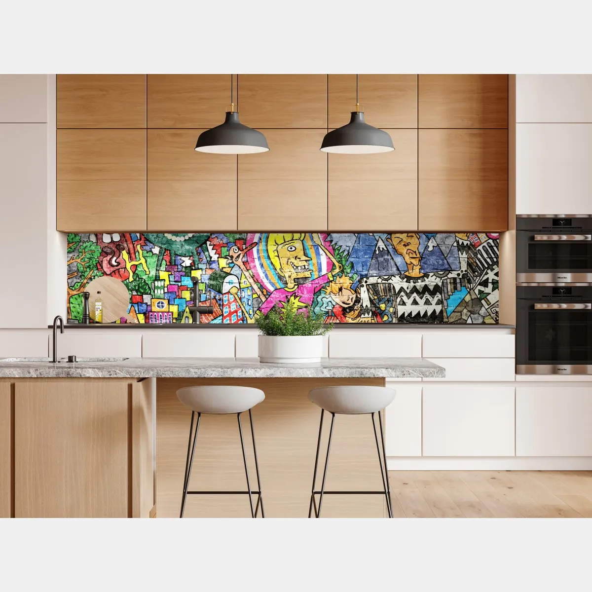 Naklejka repozycjonowalna kolorowy mural uliczny – Wallissimo® Naklejka repozycjonowalna kolorowy mural uliczny – Wallissimo®