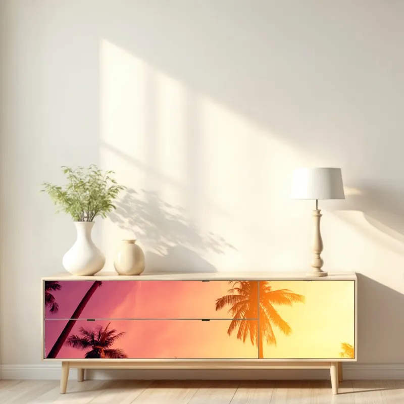 Naklejka repozycjonowalna złoty liść monstera na białym tle – Wallissimo®