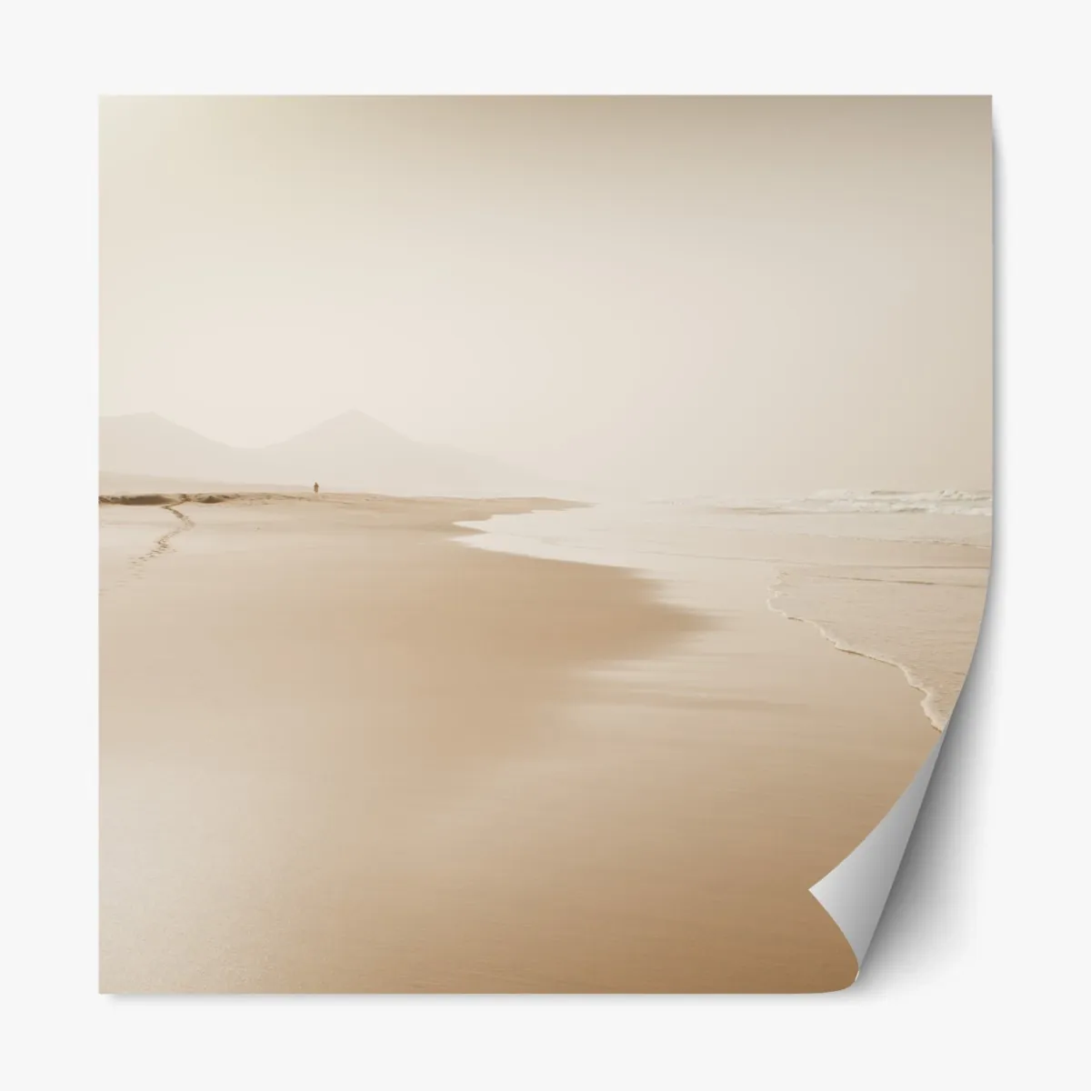 Naklejka repozycjonowalna spokojna sepiowa plaża – Wallissimo® Naklejka repozycjonowalna spokojna sepiowa plaża – Wallissimo®