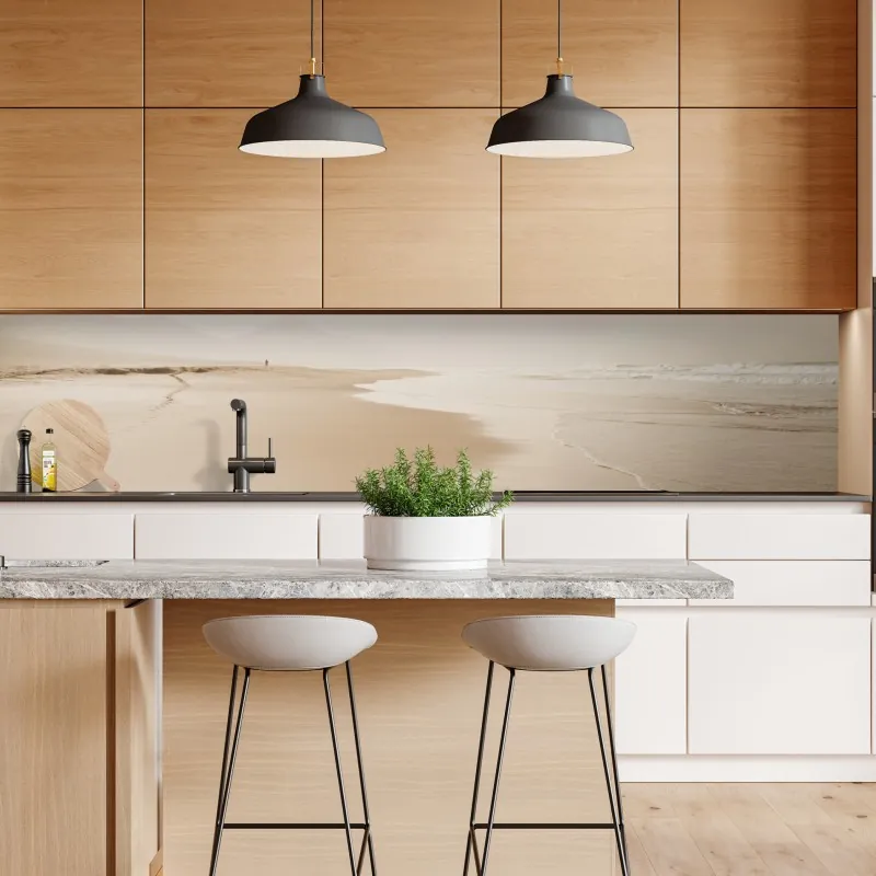 Naklejka repozycjonowalna palmy o zachodzie słońca w Kalifornii – Wallissimo®