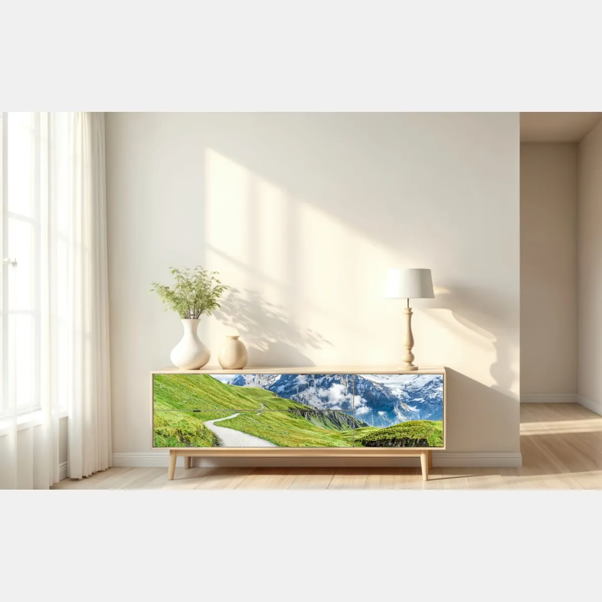 Naklejka repozycjonowalna alpejska ścieżka w górach – Wallissimo® Naklejka repozycjonowalna alpejska ścieżka w górach – Wallissimo®