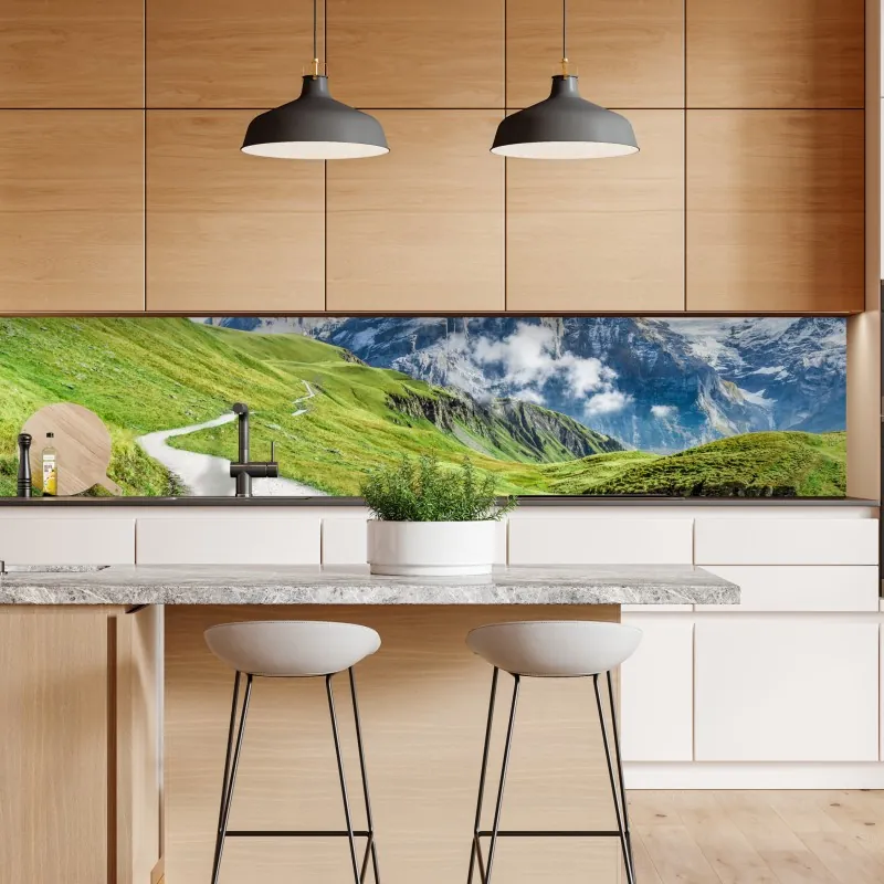 Naklejka repozycjonowalna alpejska ścieżka w górach – Wallissimo® Naklejka repozycjonowalna alpejska ścieżka w górach – Wallissimo®