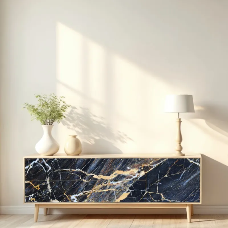 Naklejka repozycjonowalna ornamentalny złoty wzór chmur – Wallissimo®