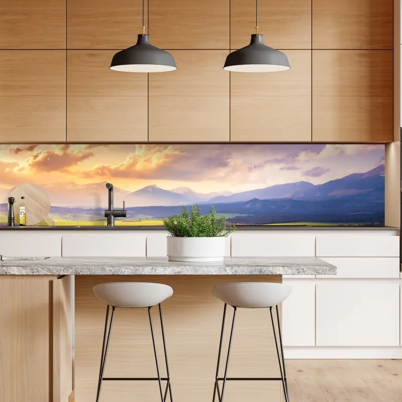 Naklejka repozycjonowalna panorama wiosennej doliny górskiej, Tatry Słowacja – Wallissimo® Naklejka repozycjonowalna panorama wiosennej doliny górskiej, Tatry Słowacja – Wallissimo®