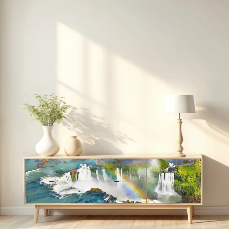 Naklejka repozycjonowalna biały marmur ze złotymi żyłkami – Wallissimo®