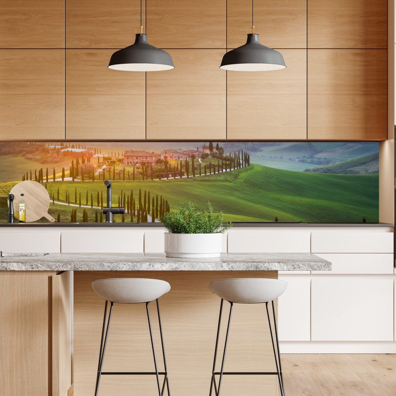 Naklejka repozycjonowalna wschód słońca w Toskanii – Wallissimo® Naklejka repozycjonowalna wschód słońca w Toskanii – Wallissimo®