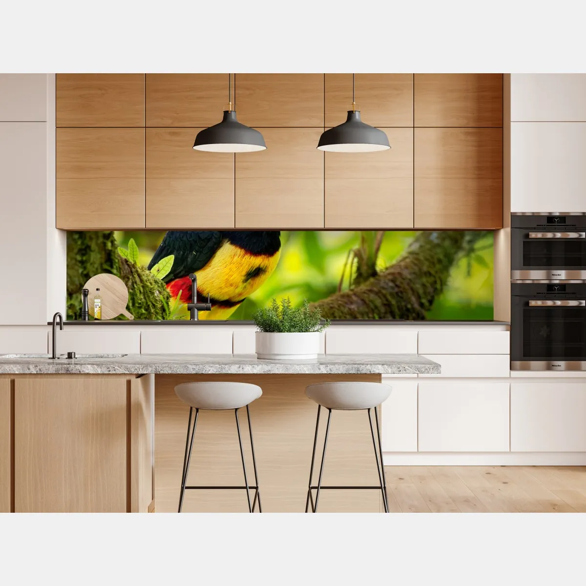 Naklejka repozycjonowalna żywy tukan aracari w tropikalnej dżungli – Wallissimo® Naklejka repozycjonowalna żywy tukan aracari w tropikalnej dżungli – Wallissimo®