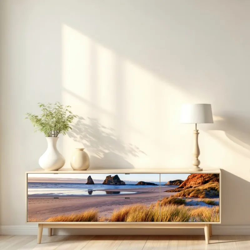 Naklejka repozycjonowalna akwarelowe liście eukaliptusa na ciemnym tle – Wallissimo®