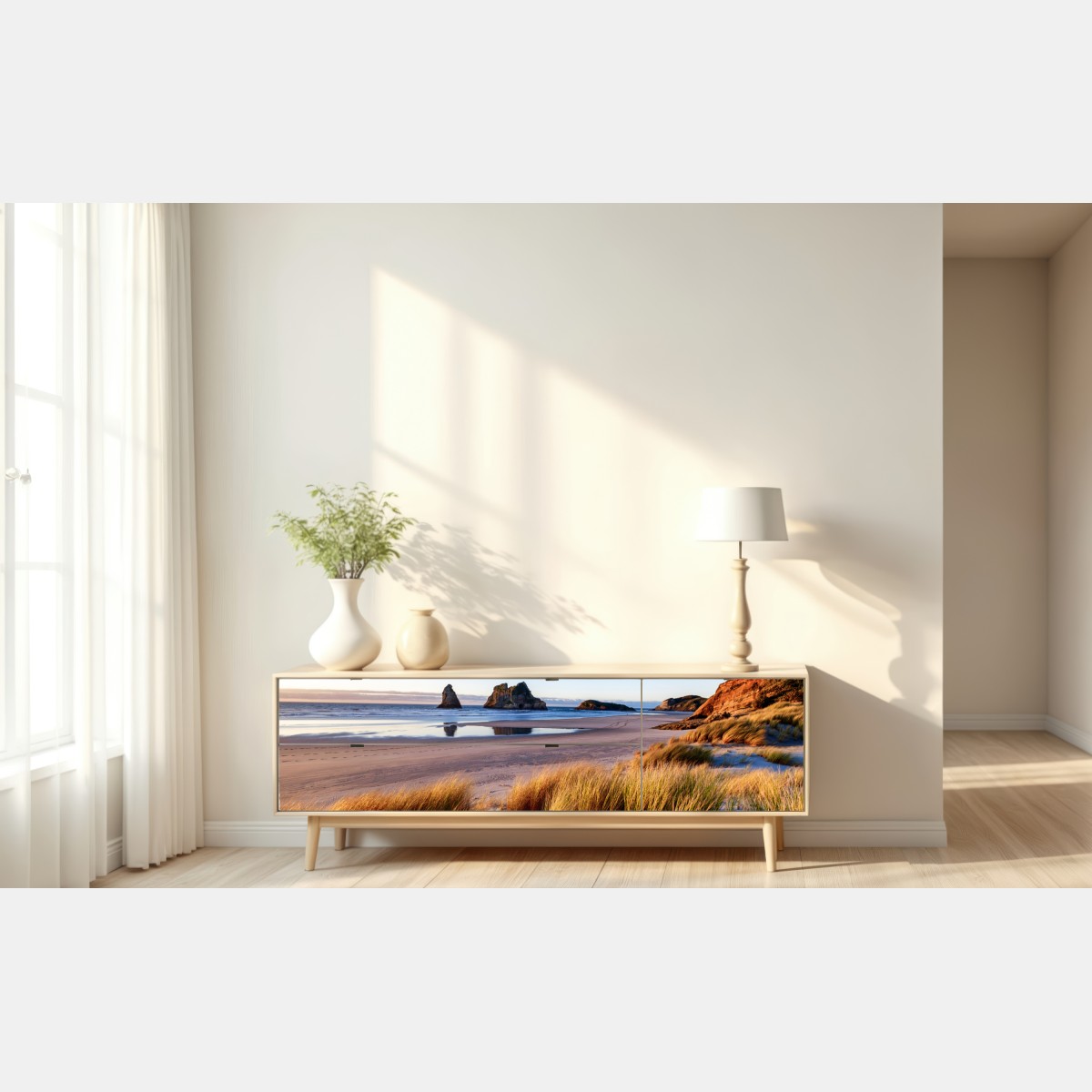 Naklejka repozycjonowalna Wharariki Beach poranny pejzaż nad morzem – Wallissimo® Naklejka repozycjonowalna Wharariki Beach poranny pejzaż nad morzem – Wallissimo®