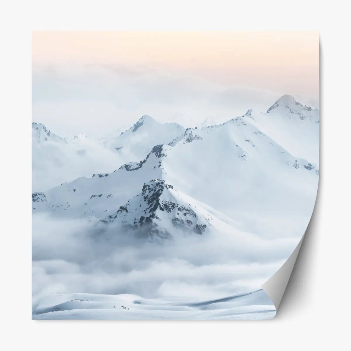 Naklejka repozycjonowalna śnieżne szczyty Kaukazu o świcie – Wallissimo® Naklejka repozycjonowalna śnieżne szczyty Kaukazu o świcie – Wallissimo®