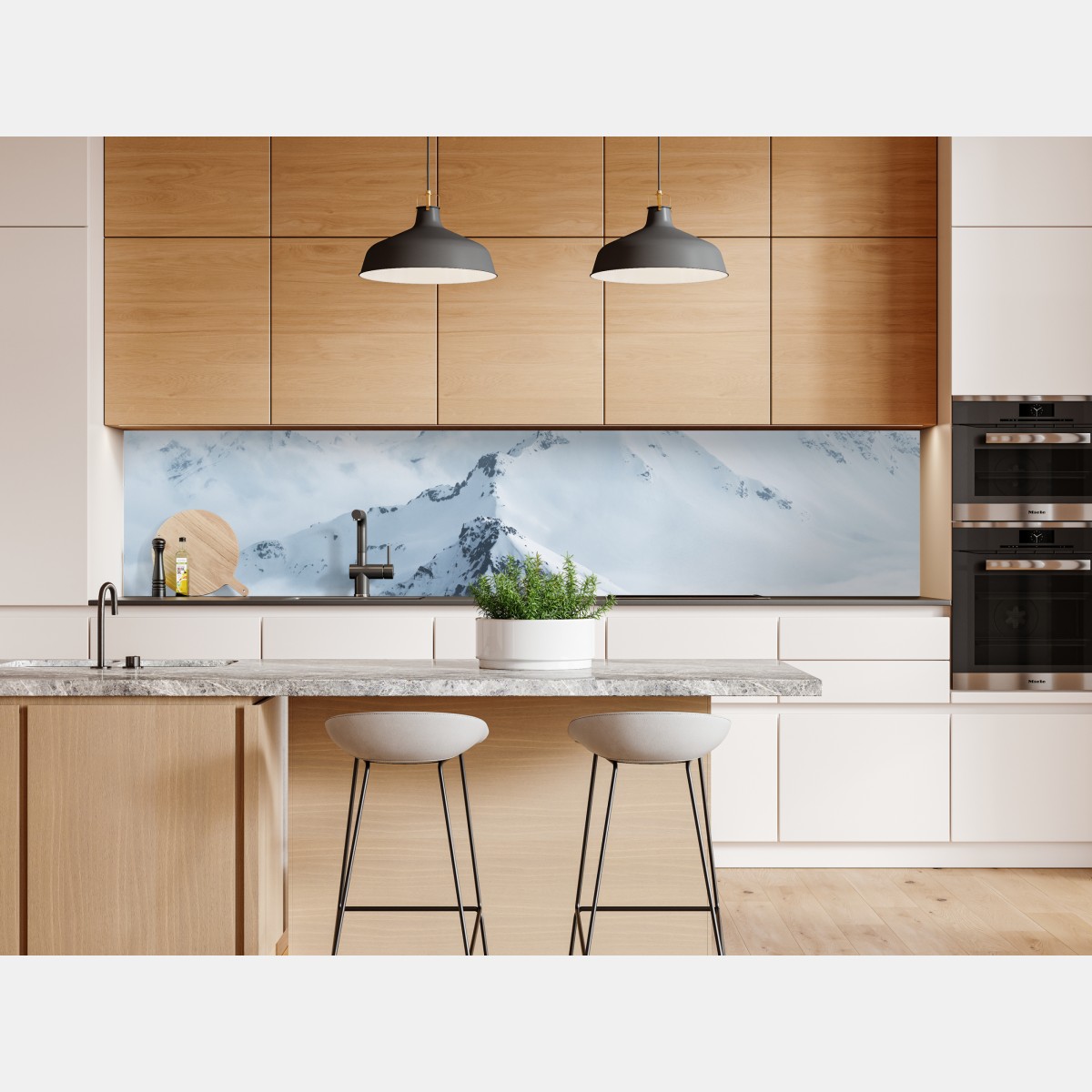 Naklejka repozycjonowalna śnieżne szczyty Kaukazu o świcie – Wallissimo® Naklejka repozycjonowalna śnieżne szczyty Kaukazu o świcie – Wallissimo®