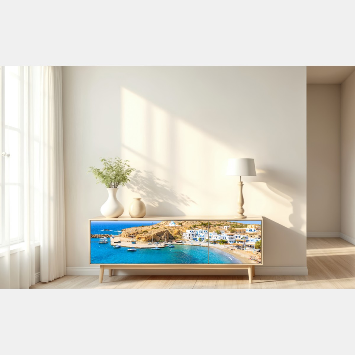 Naklejka repozycjonowalna zatoka Finiki, Karpathos – Wallissimo® Naklejka repozycjonowalna zatoka Finiki, Karpathos – Wallissimo®