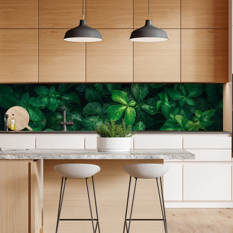 Naklejka repozycjonowalna bujne tropikalne zielone liście – Wallissimo® Naklejka repozycjonowalna bujne tropikalne zielone liście – Wallissimo®