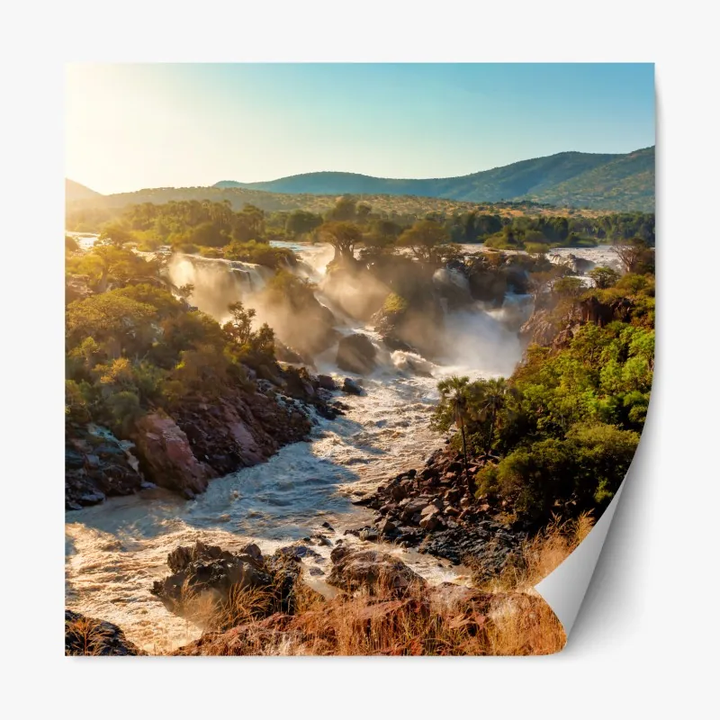 Naklejka repozycjonowalna złote liście w stylu line art – Wallissimo®