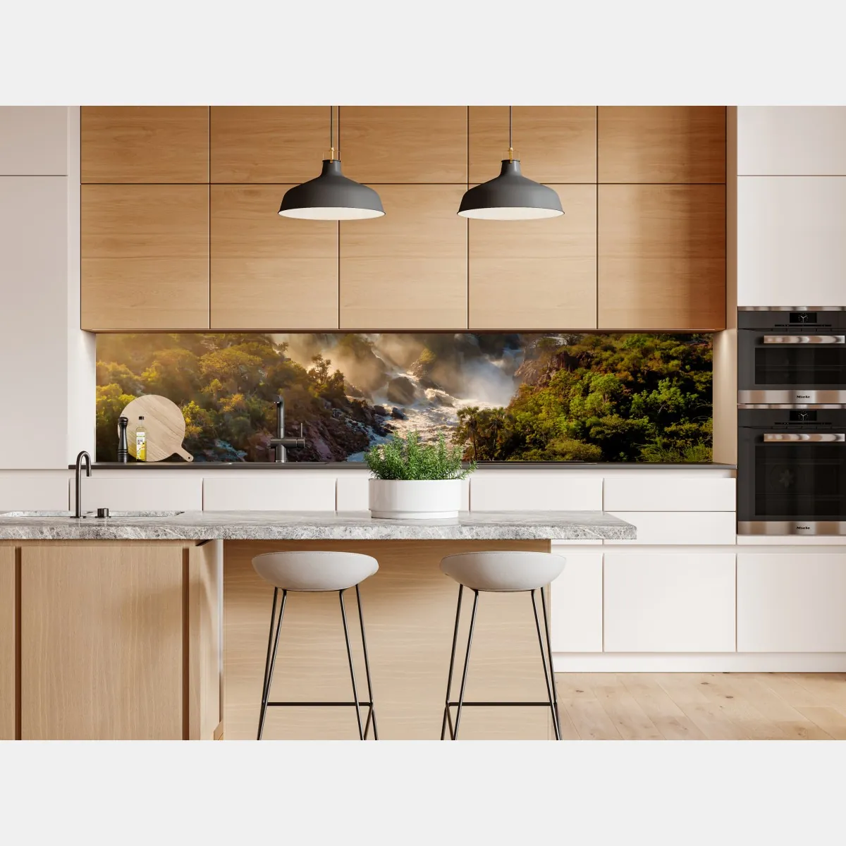 Naklejka repozycjonowalna wschód słońca nad Wodospadami Epupa – Wallissimo® Naklejka repozycjonowalna wschód słońca nad Wodospadami Epupa – Wallissimo®