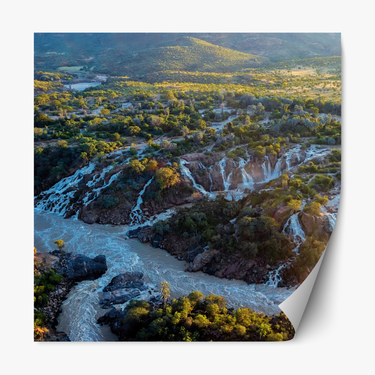 Repositionable sticker Epupa Falls sunrise over Kunene River