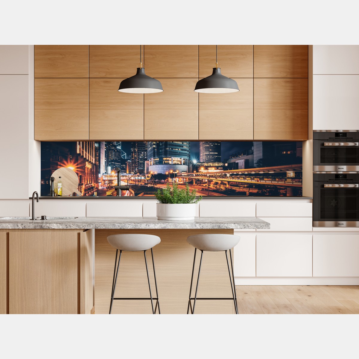 Naklejka repozycjonowalna nocne smugi świetlne nad miejską autostradą – Wallissimo® Naklejka repozycjonowalna nocne smugi świetlne nad miejską autostradą – Wallissimo®