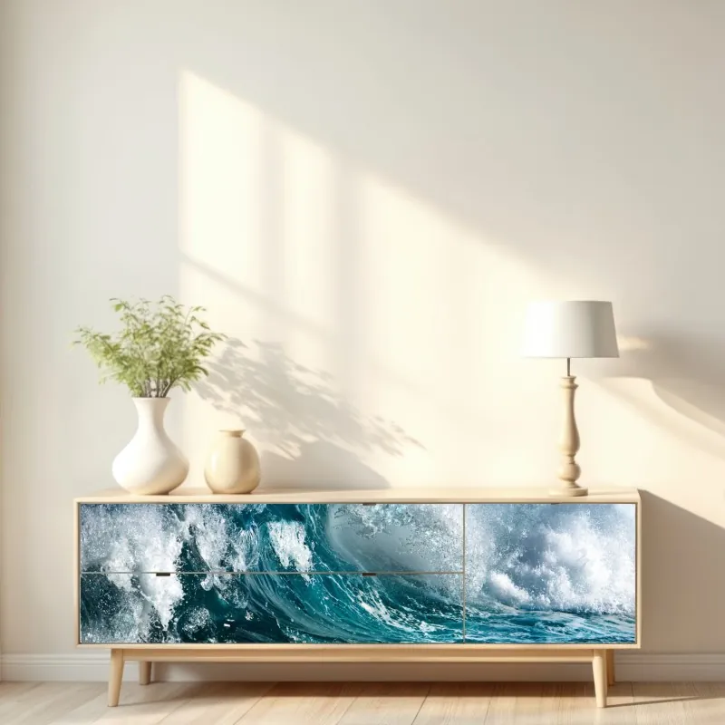 Naklejka repozycjonowalna złote tropikalne liście line art – Wallissimo®