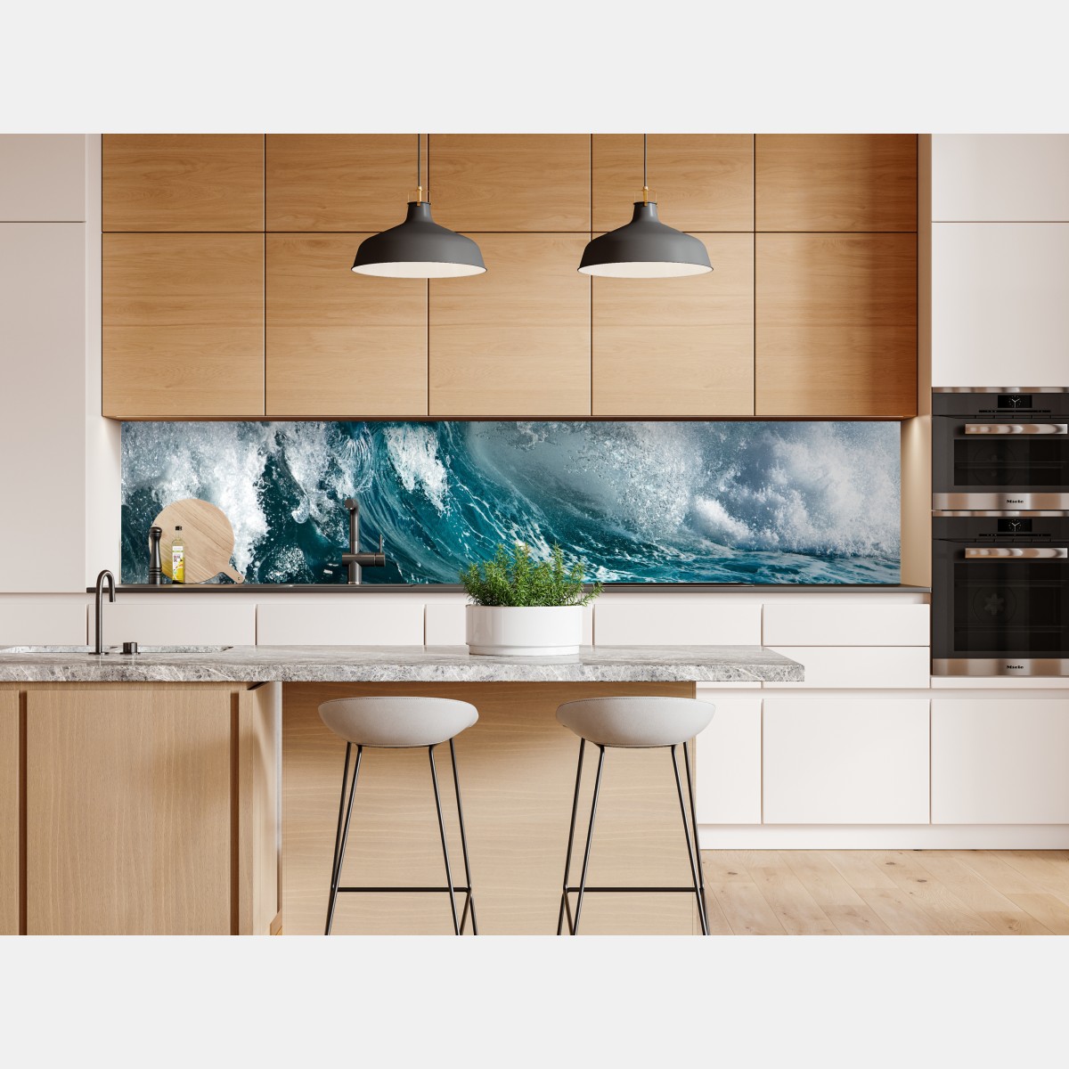 Naklejka repozycjonowalna turkusowa fala oceanu w ruchu – Wallissimo® Naklejka repozycjonowalna turkusowa fala oceanu w ruchu – Wallissimo®