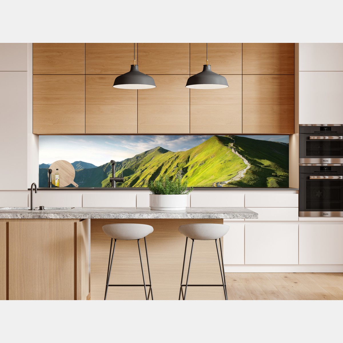 Naklejka repozycjonowalna słoneczny grzbiet górski ze ścieżką – Wallissimo® Naklejka repozycjonowalna słoneczny grzbiet górski ze ścieżką – Wallissimo®