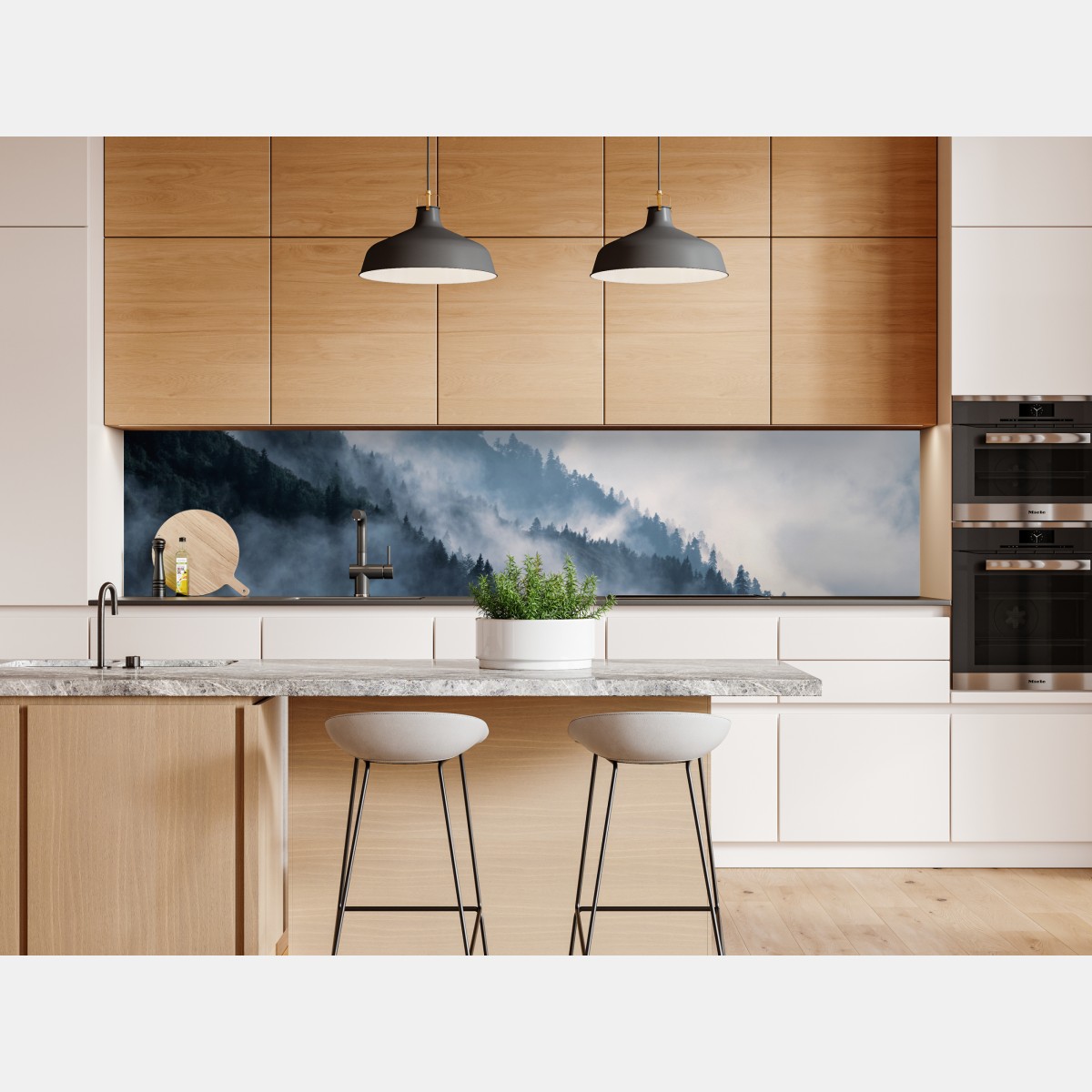 Naklejka repozycjonowalna mglista górska panorama – Wallissimo® Naklejka repozycjonowalna mglista górska panorama – Wallissimo®