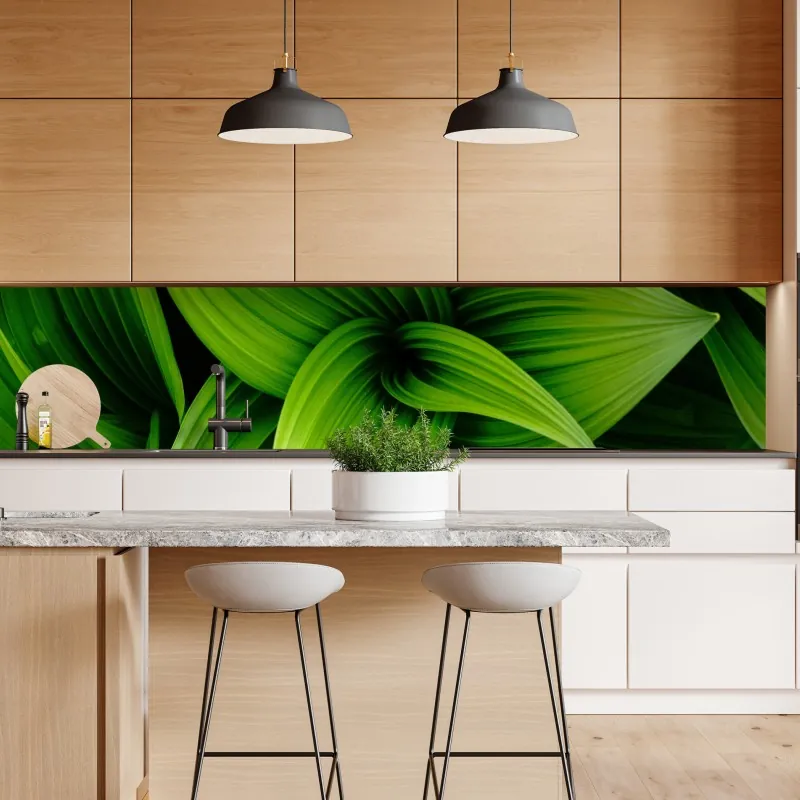 Naklejka repozycjonowalna akwarelowy wzór liści monstery – Wallissimo®