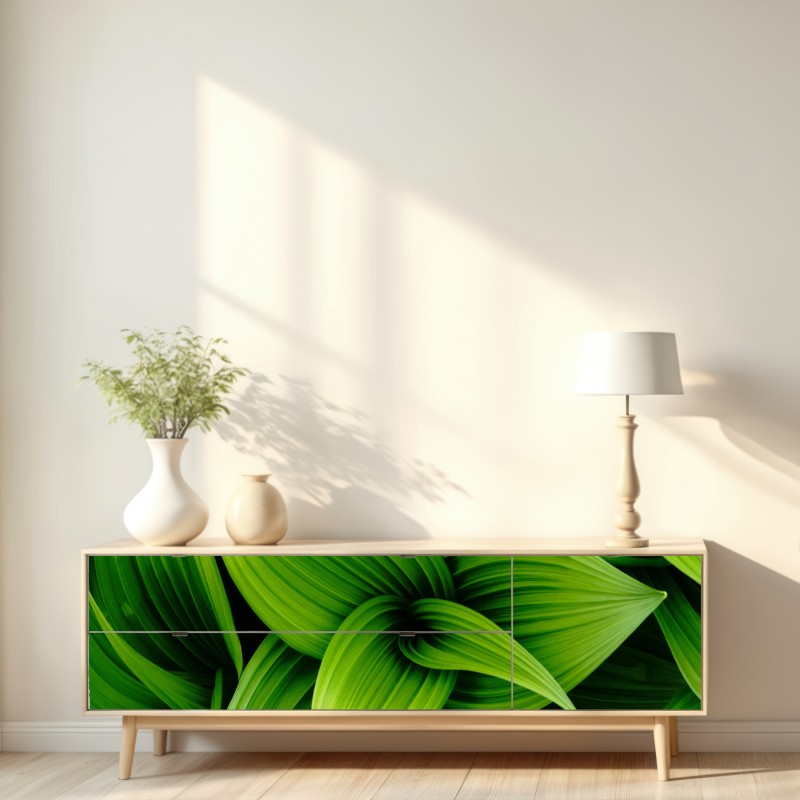 Naklejka repozycjonowalna gęste zielone liście – Wallissimo® Naklejka repozycjonowalna gęste zielone liście – Wallissimo®