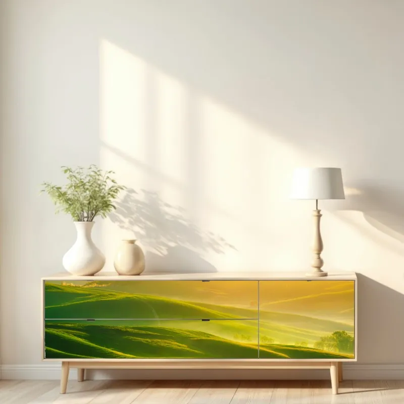 Naklejka repozycjonowalna złoty pomost w lesie nad Plitwickimi Jeziorami – Wallissimo®