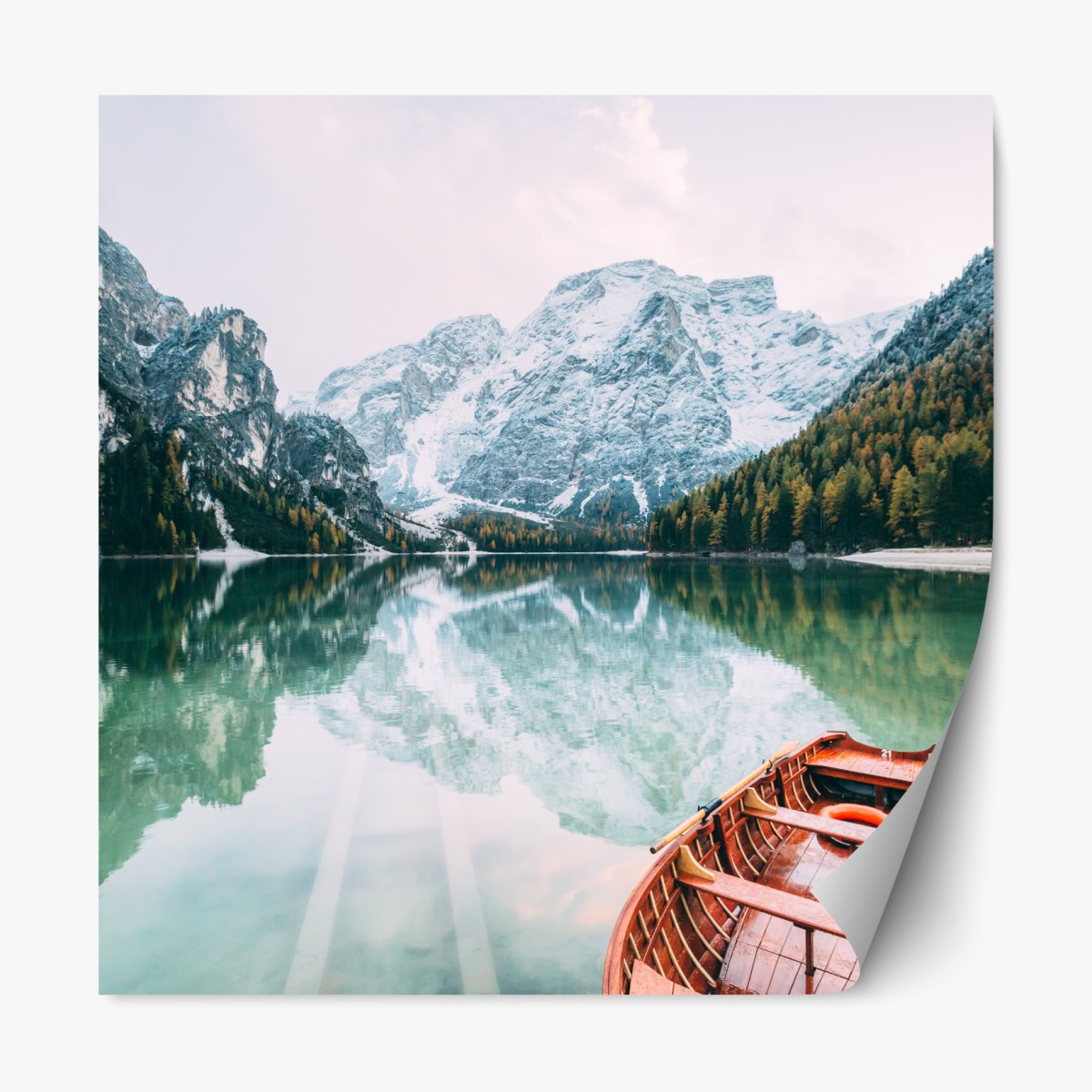 Repositionable sticker tranquil reflections at Pragser Wildsee