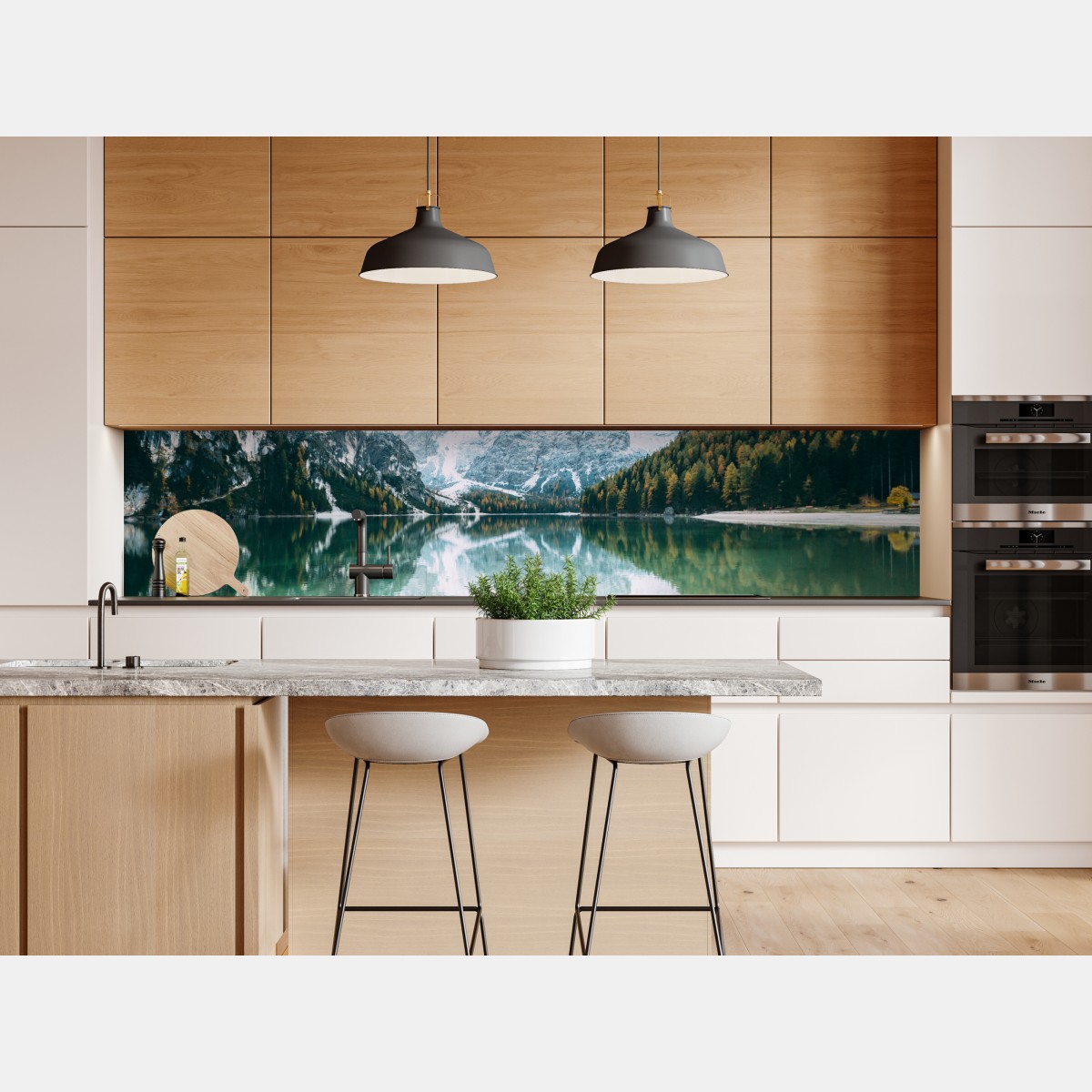 Naklejka repozycjonowalna spokojne odbicia na jeziorze Pragser Wildsee – Wallissimo® Naklejka repozycjonowalna spokojne odbicia na jeziorze Pragser Wildsee – Wallissimo®