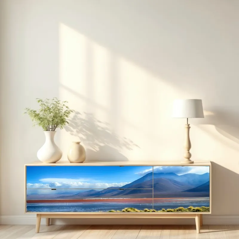 Naklejka repozycjonowalna spokojna laguna górska – Wallissimo® Naklejka repozycjonowalna spokojna laguna górska – Wallissimo®