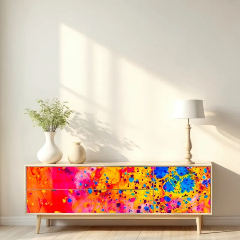 Naklejka repozycjonowalna ośnieżone szczyty odbite w jesiennym alpejskim jeziorze – Wallissimo®