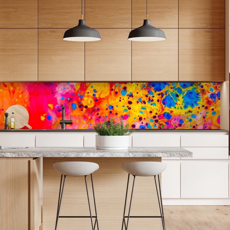 Naklejka repozycjonowalna marmurkowanie ebru w żywych kolorach – Wallissimo® Naklejka repozycjonowalna marmurkowanie ebru w żywych kolorach – Wallissimo®