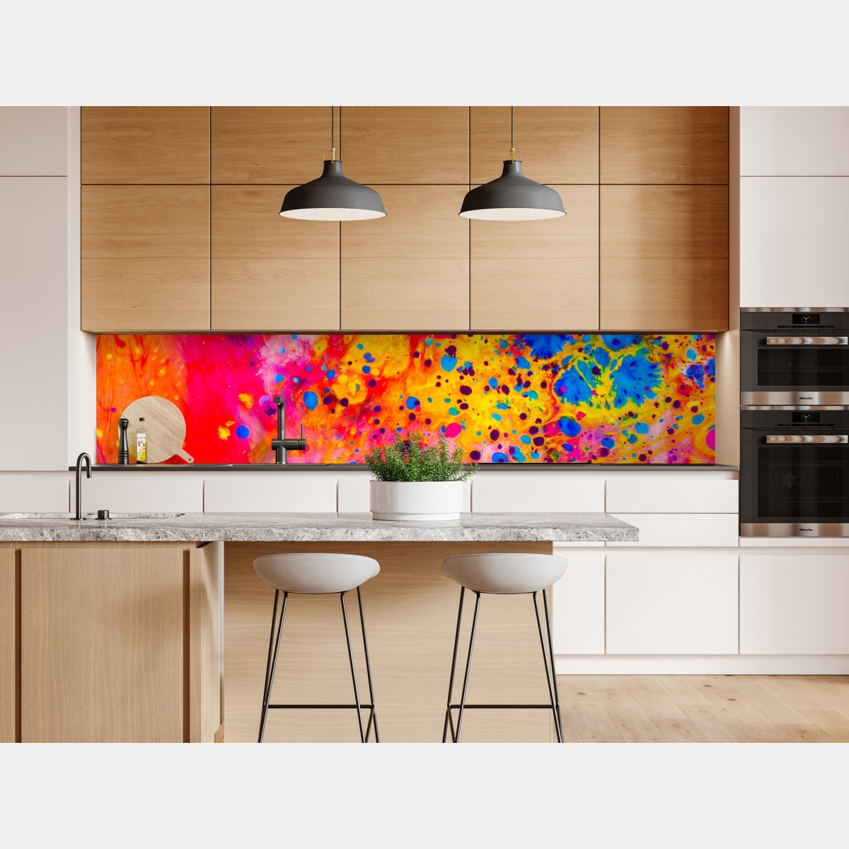 Naklejka repozycjonowalna marmurkowanie ebru w żywych kolorach – Wallissimo® Naklejka repozycjonowalna marmurkowanie ebru w żywych kolorach – Wallissimo®