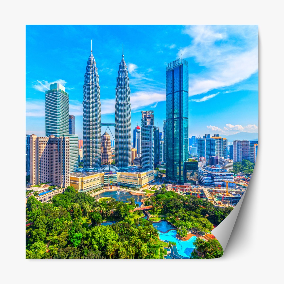 Repositionable sticker Kuala Lumpur skyline with Petronas Towers