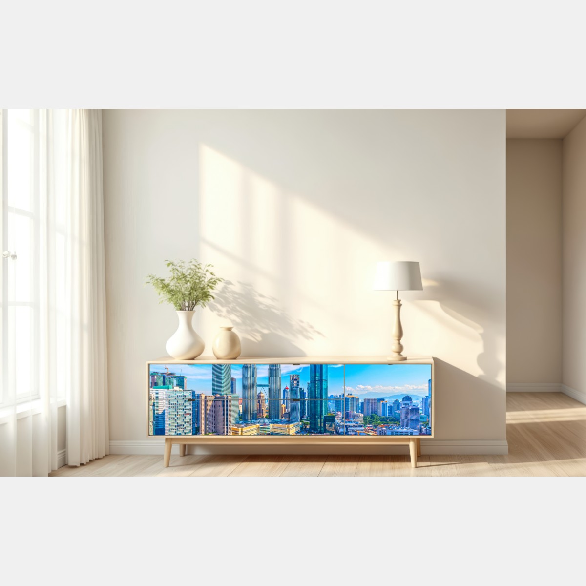 Naklejka repozycjonowalna Kuala Lumpur panorama z wieżami Petronas – Wallissimo® Naklejka repozycjonowalna Kuala Lumpur panorama z wieżami Petronas – Wallissimo®