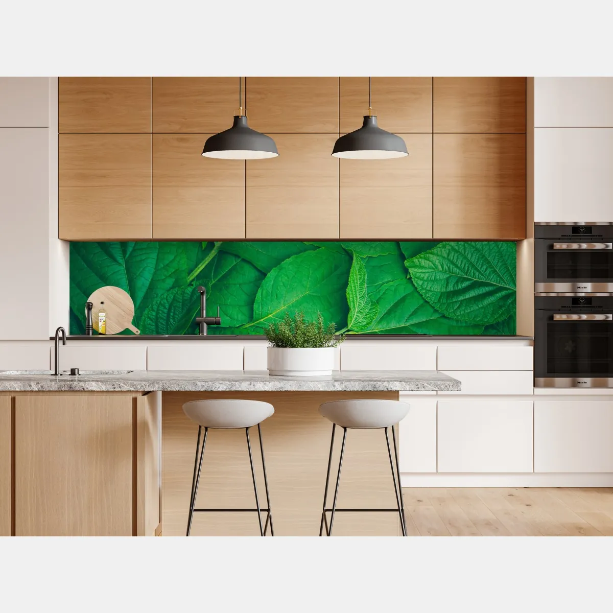 Naklejka repozycjonowalna soczyste zielone liście – Wallissimo® Naklejka repozycjonowalna soczyste zielone liście – Wallissimo®