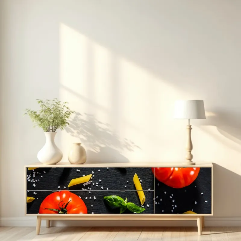 Naklejka repozycjonowalna żurawie i kwiaty persymony – Wallissimo®