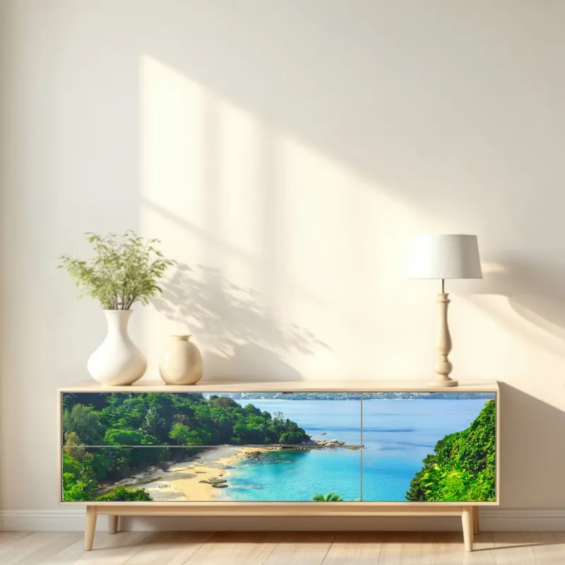 Naklejka repozycjonowalna unoszące się pęcherzyki oleju na głębokim gradiencie – Wallissimo®