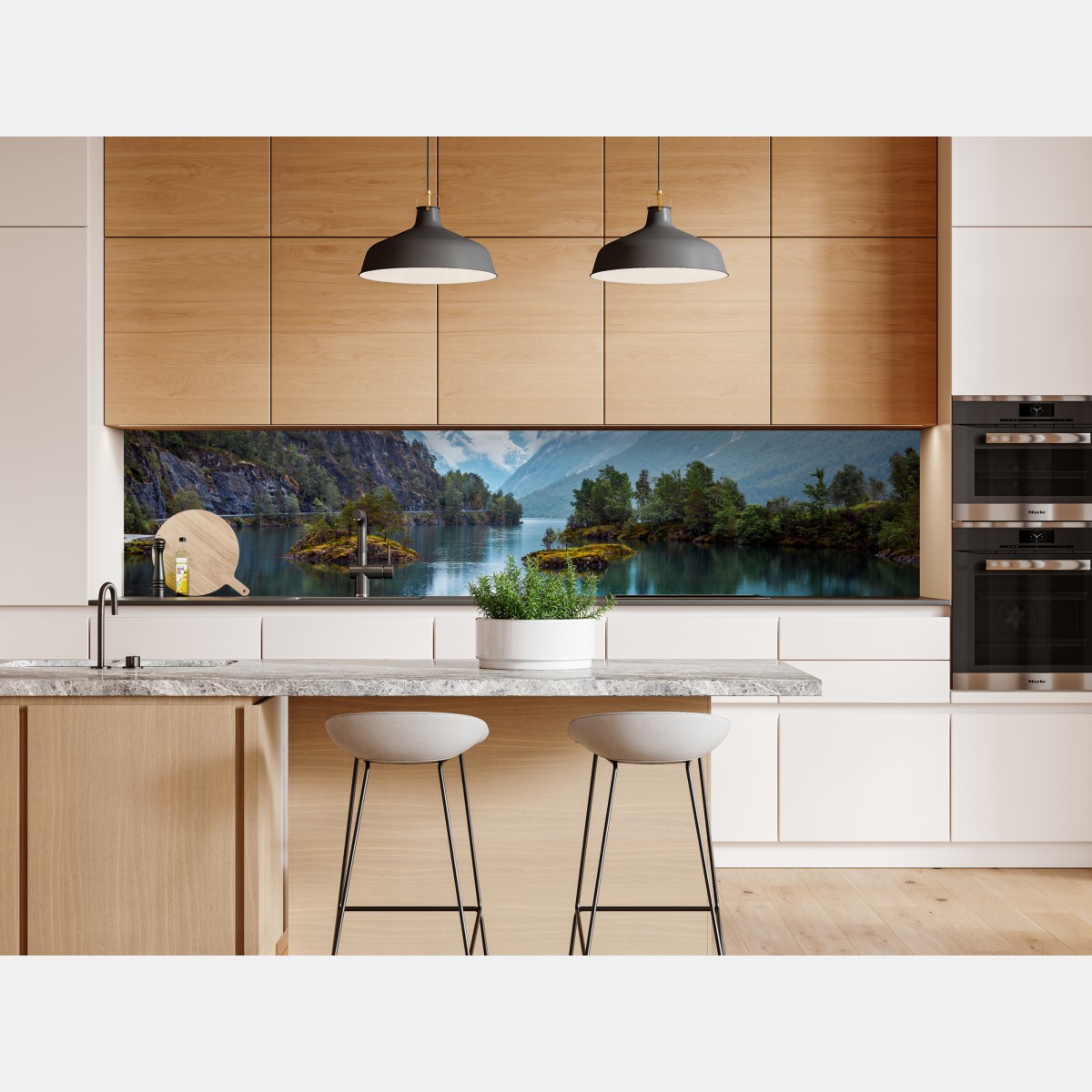 Naklejka repozycjonowalna Lovatnet jezioro odbicie w mglistych górach Norwegii – Wallissimo® Naklejka repozycjonowalna Lovatnet jezioro odbicie w mglistych górach Norwegii – Wallissimo®