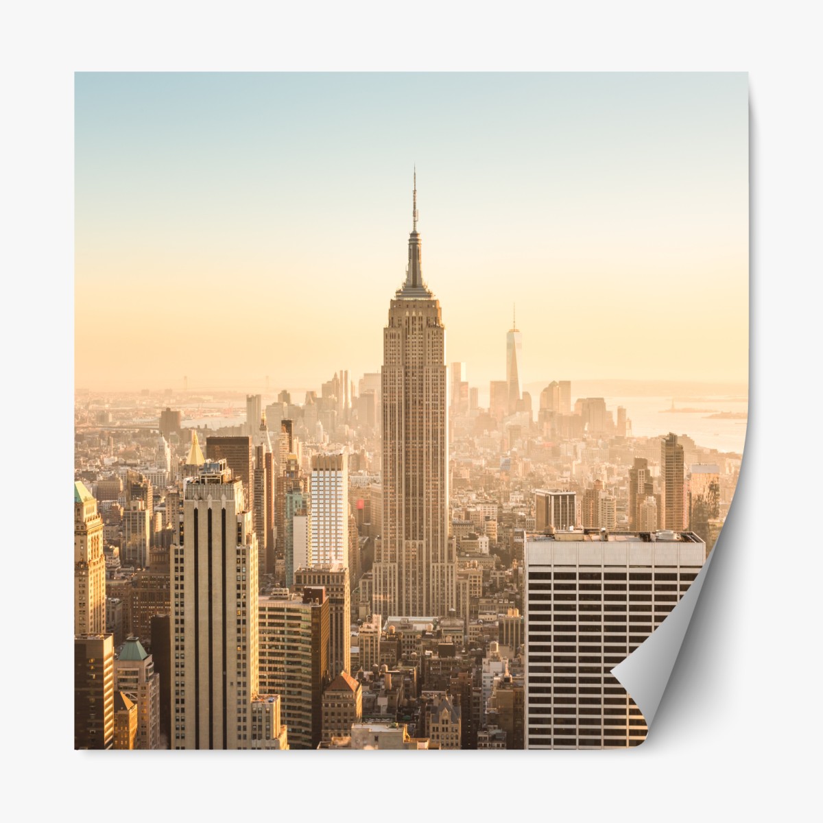 Repositionable sticker New York skyline at golden hour