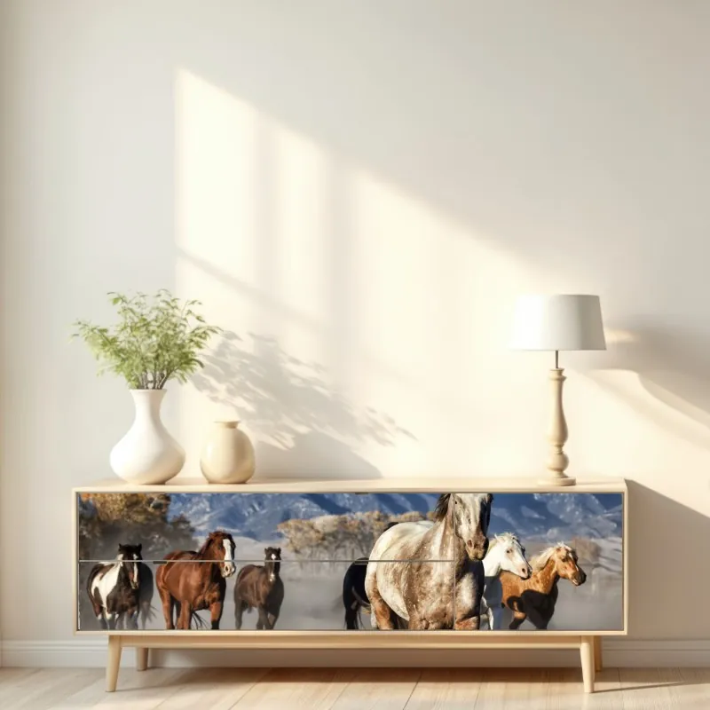 Naklejka repozycjonowalna czerwono-białe tulipany na czarnym tle – Wallissimo®